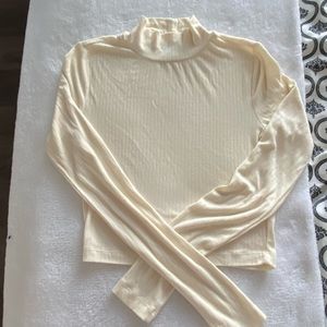 Cropped mock neck